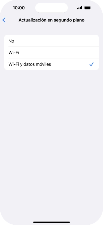 Para desactivar la actualización de apps en ejecución, pulsa No.