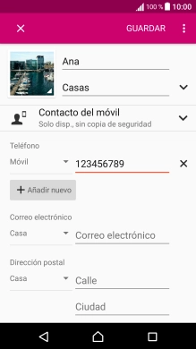 Pulsa la lista desplegable junto al número de teléfono.
