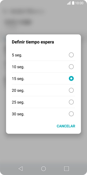 Si desvías las llamadas perdidas, tendrás que seleccionar un retardo para el desvío. Pulsa la opción deseada para seleccionar el retardo del desvío de llamadas.