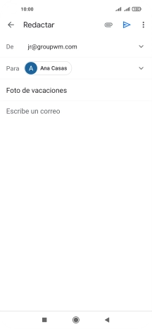 Pulsa en el campo de escritura  y escribe el texto del correo electrónico.