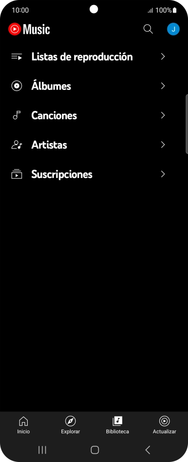 Pulsa una categoría y desplázate al archivo de música deseado.