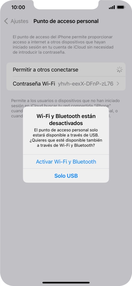 Si el wifi está desactivado, pulsa Activar Wi-Fi y Bluetooth.