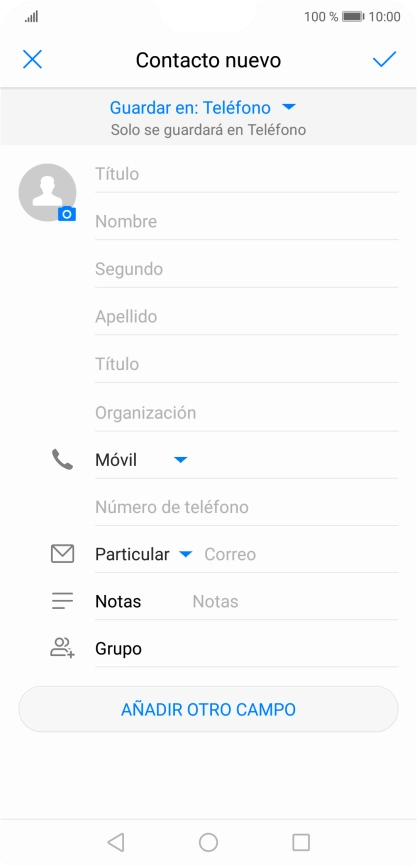 Pulsa Nombre e introduce el nombre deseado.