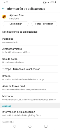 Pulsa Almacenamiento.