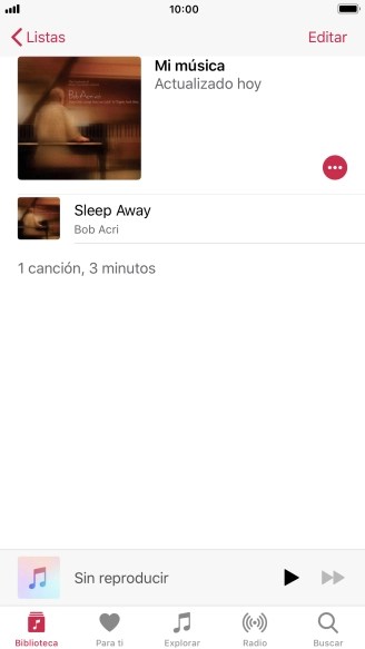 Desplázate a la categoría o a la lista de reproducción deseada y pulsa el archivo de música deseado.