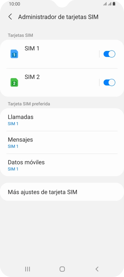Pulsa la tarjeta SIM deseada.