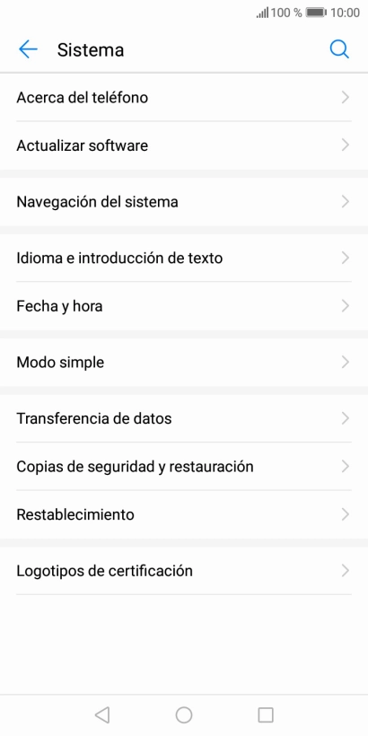 Pulsa Actualizar software. Si hay una versión de software nueva disponible, aparecerá ahora en la pantalla. Sigue las indicaciones de la pantalla para actualizar el software del teléfono.