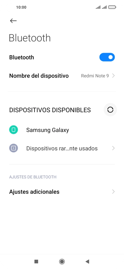 Pulsa el dispositivo Bluetooth deseado y sigue las indicaciones de la pantalla para vincular el dispositivo al teléfono.