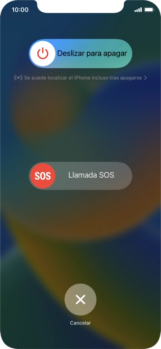 Pulsa el icono de apagar y arrástralo hacia la derecha.