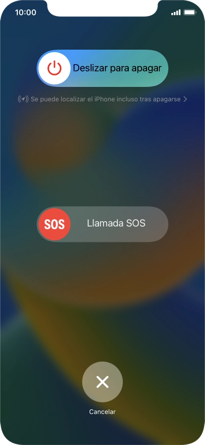 Pulsa el icono de apagar y arrástralo hacia la derecha.