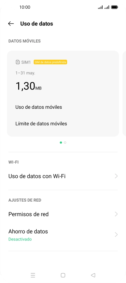 El consumo total de datos se visualiza ahora en la pantalla. El consumo total de datos se visualiza ahora en la pantalla.