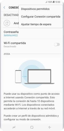 Pulsa Configurar Conexión compartida.
