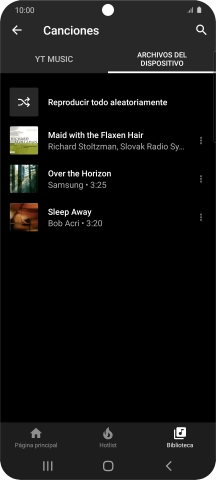 Pulsa el archivo de música deseado.