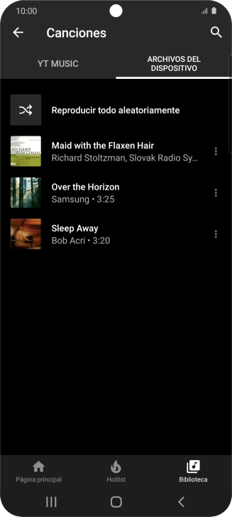 Pulsa el archivo de música deseado.