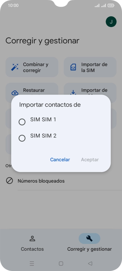 Pulsa la tarjeta SIM deseada.