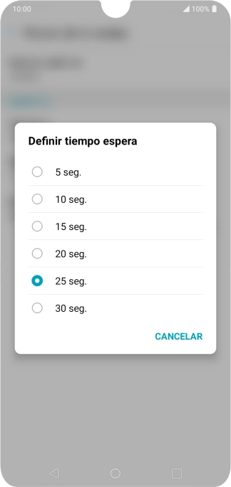 Si desvías las llamadas perdidas, tendrás que seleccionar un retardo para el desvío. Pulsa el retardo deseado y sigue las indicaciones de la pantalla para seleccionar el retardo deseado del desvío.