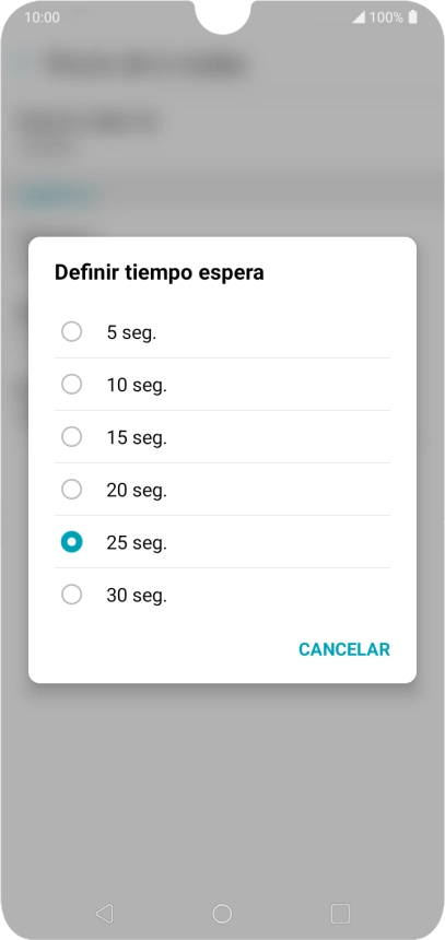 Si desvías las llamadas perdidas, tendrás que seleccionar un retardo para el desvío. Pulsa el retardo deseado y sigue las indicaciones de la pantalla para seleccionar el retardo deseado del desvío.