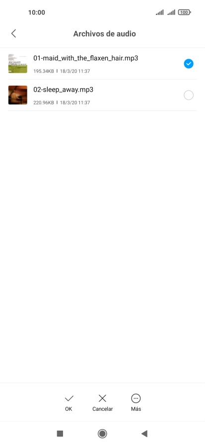 Al encontrar un timbre de llamada de tu gusto, pulsa OK.