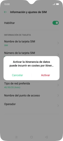 Si activas la función, pulsa Activar.