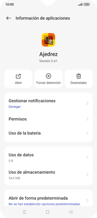 Pulsa Uso de almacenamiento.