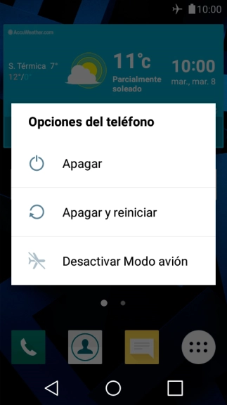 Pulsa Desactivar Modo avión para desactivar la función.