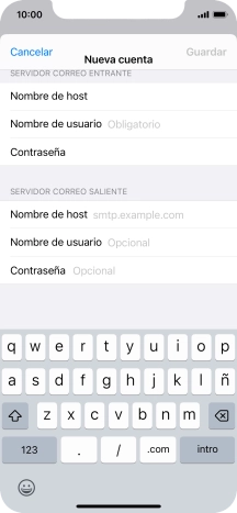 Pulsa Nombre de usuario e introduce el nombre de usuario de tu cuenta de correo electrónico.