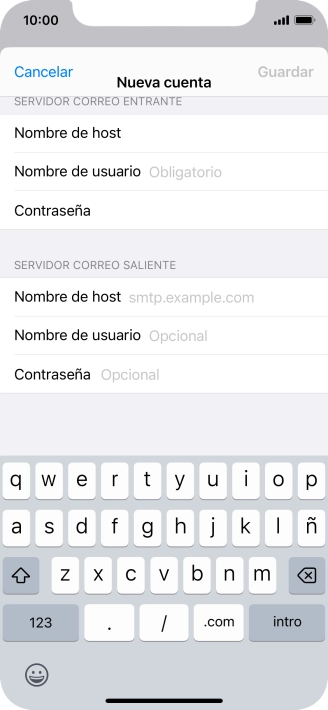 Pulsa Nombre de usuario e introduce el nombre de usuario de tu cuenta de correo electrónico.