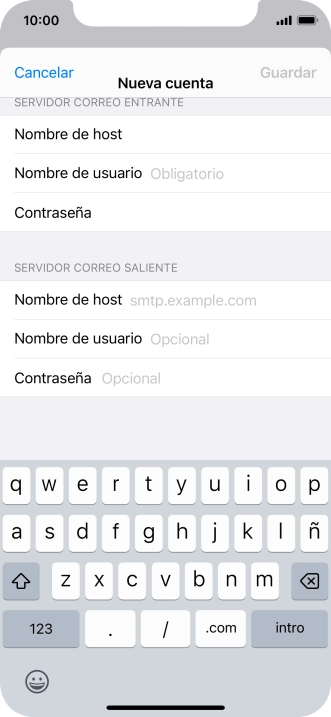 Pulsa Nombre de usuario e introduce el nombre de usuario de tu cuenta de correo electrónico.