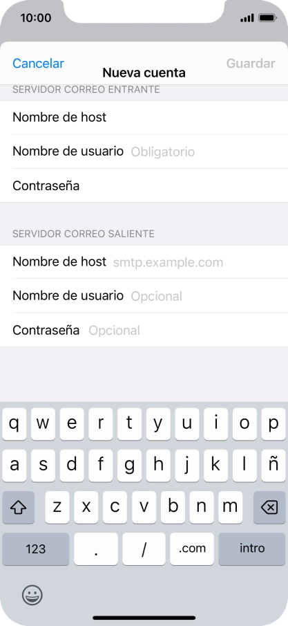 Pulsa Nombre de usuario e introduce el nombre de usuario de tu cuenta de correo electrónico.