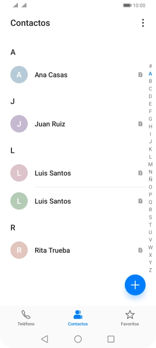 Pulsa el contacto deseado.