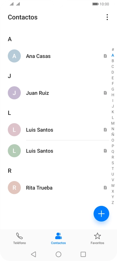 Pulsa el contacto deseado.