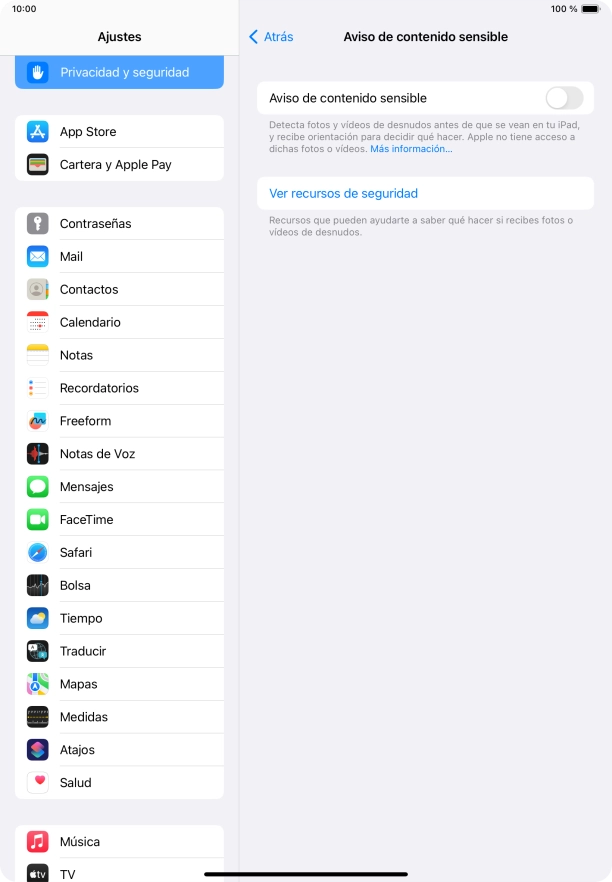 Pulsa el indicador junto a 