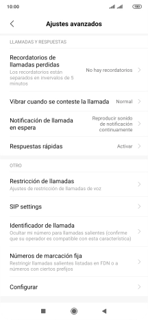 Pulsa Números de marcación fija.