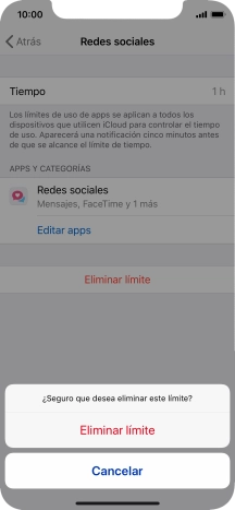 Pulsa Eliminar límite.