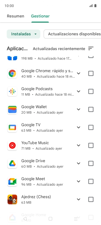 Pulsa la app deseada.