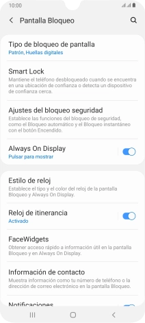 Pulsa Tipo de bloqueo de pantalla e introduce el código de seguridad actual.