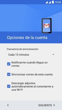 Si aparece en la pantalla esta imagen, tu cuenta de correo electrónico ha sido reconocida y configurada automáticamente. Sigue las indicaciones de la pantalla para introducir más información y terminar la configuración.