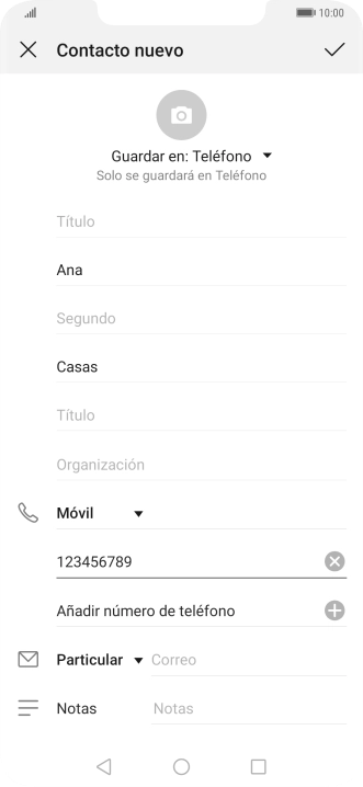 Pulsa el icono de guardar.