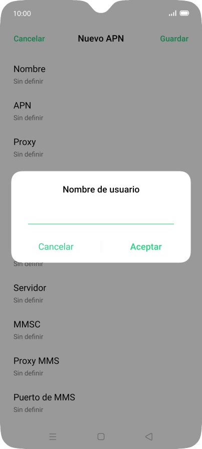 Introduce wap@wap y pulsa Aceptar.