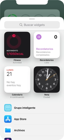 Pulsa el widget deseado.