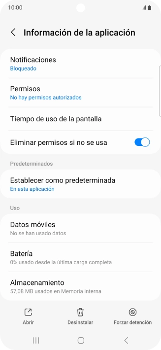 Pulsa Almacenamiento.