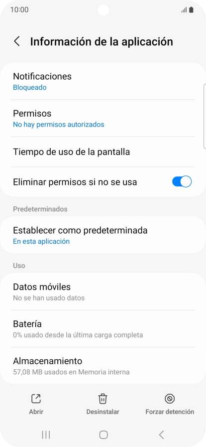 Pulsa Almacenamiento.
