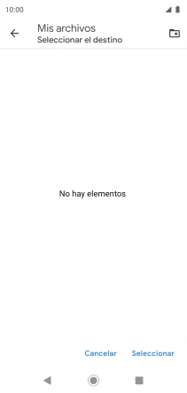 Si deseas crear una nueva carpeta, pulsa el icono de nueva carpeta y sigue las indicaciones de la pantalla para crearla.