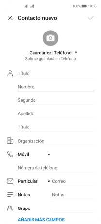 Pulsa Nombre e introduce el nombre deseado.