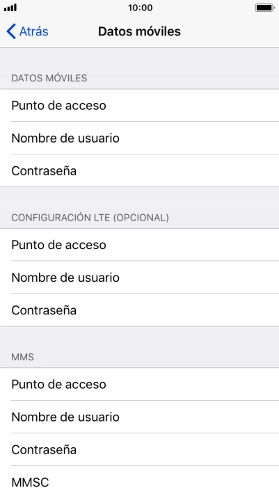 Pulsa  Punto de acceso e introduce airtelwap.es.