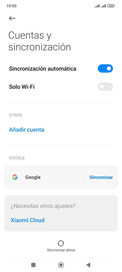 Pulsa Añadir cuenta. Pulsa Añadir cuenta.