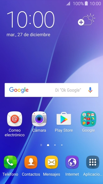 Desliza el dedo hacia abajo desde la parte superior de la pantalla.
