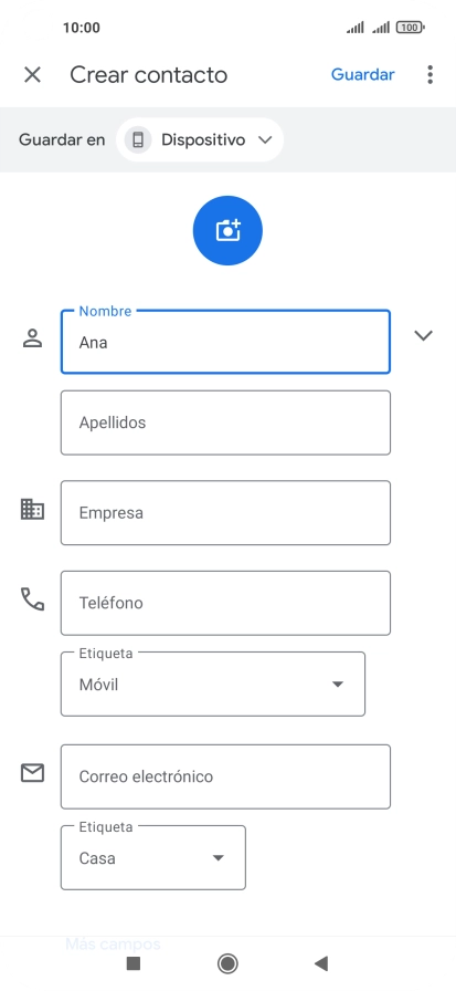 Pulsa Apellidos e introduce el apellido.