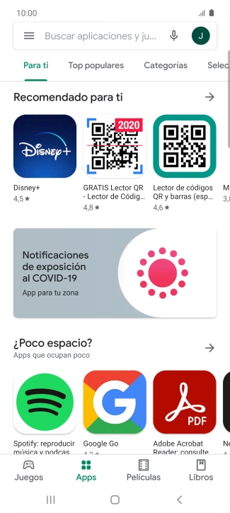 Desliza el dedo hacia la derecha desde la parte izquierda de la pantalla.