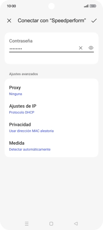 Introduce la contraseña de la red Wi-Fi y pulsa el icono de aceptar.
